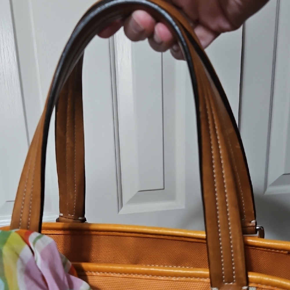 COACH EUC Orange Travel Tote Bag with Coach Scarf - Picture 12 of 16
